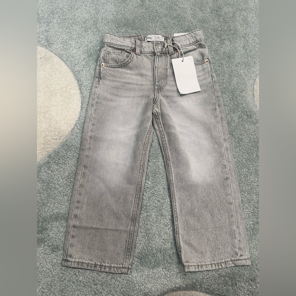 Zara grey toddler straight fit jeans size 4 NWT